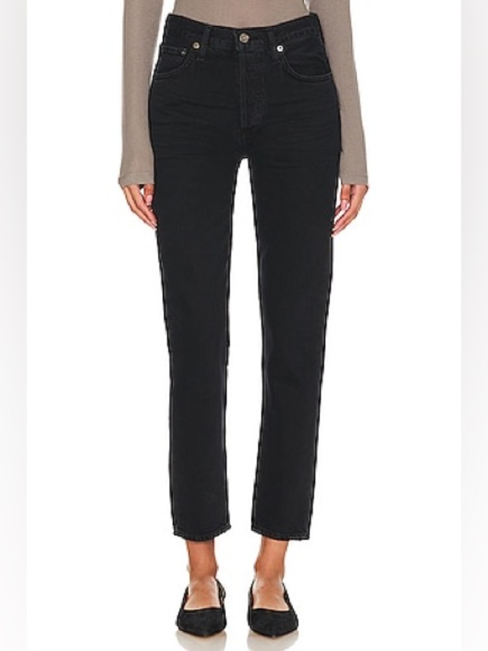 AGOLDE. Austin Mid Rise Tapered Slim Jeans in Crushed Wash. size 26.